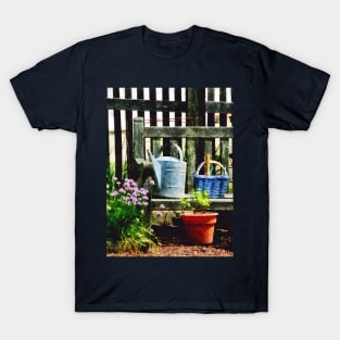 Watering Can and Blue Basket T-Shirt